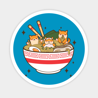 Corgis Eating Ramen Ramen Lover Magnet